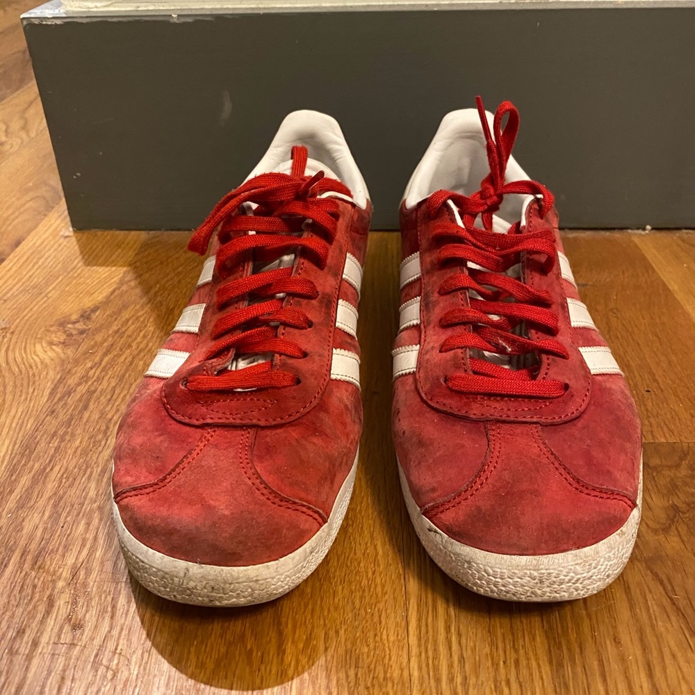 Red Adidas Gazelle Sneakers - Picture 2 of 5